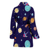 Planet Print Pattern Women Long Robe-grizzshop