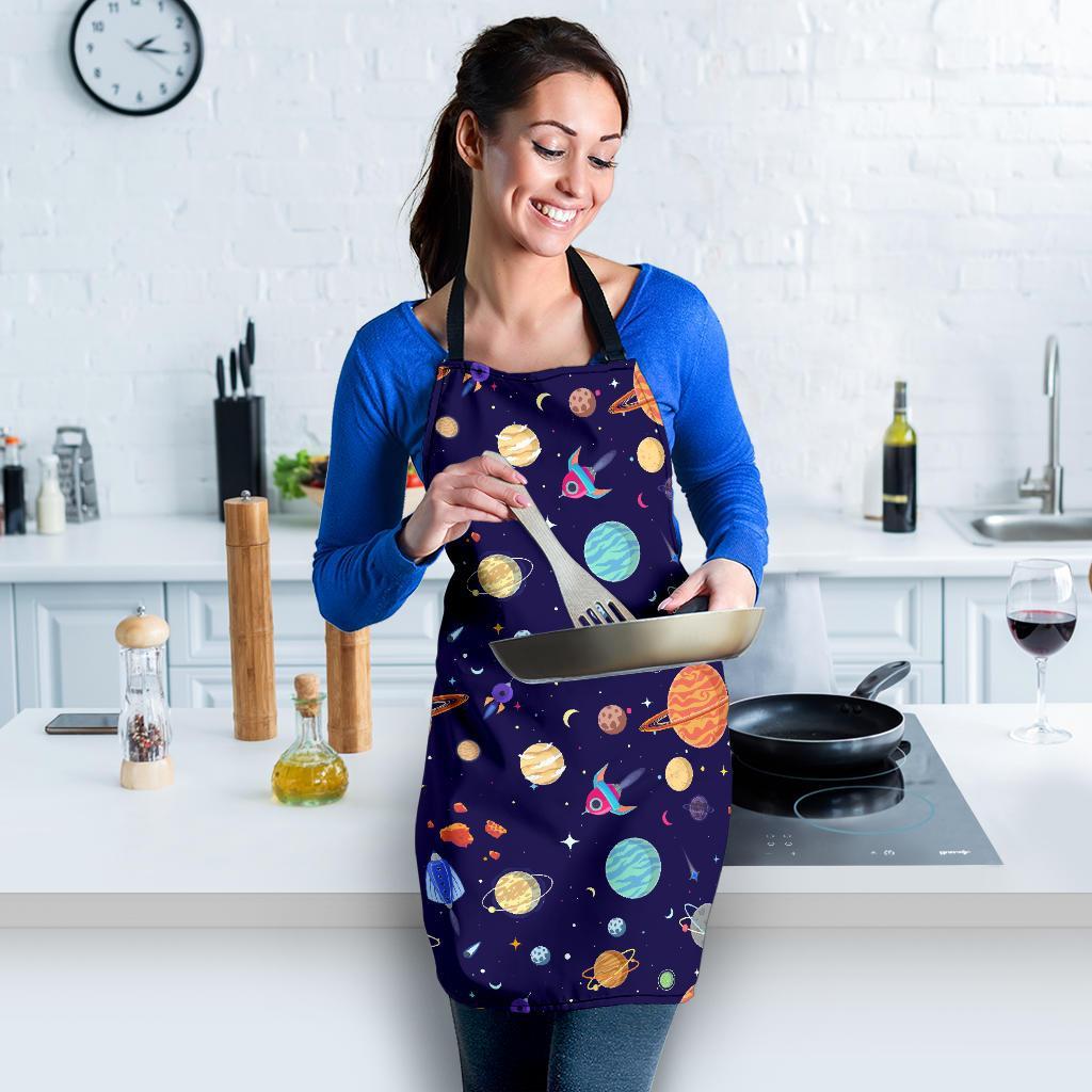 Planet Print Pattern Women's Apron-grizzshop