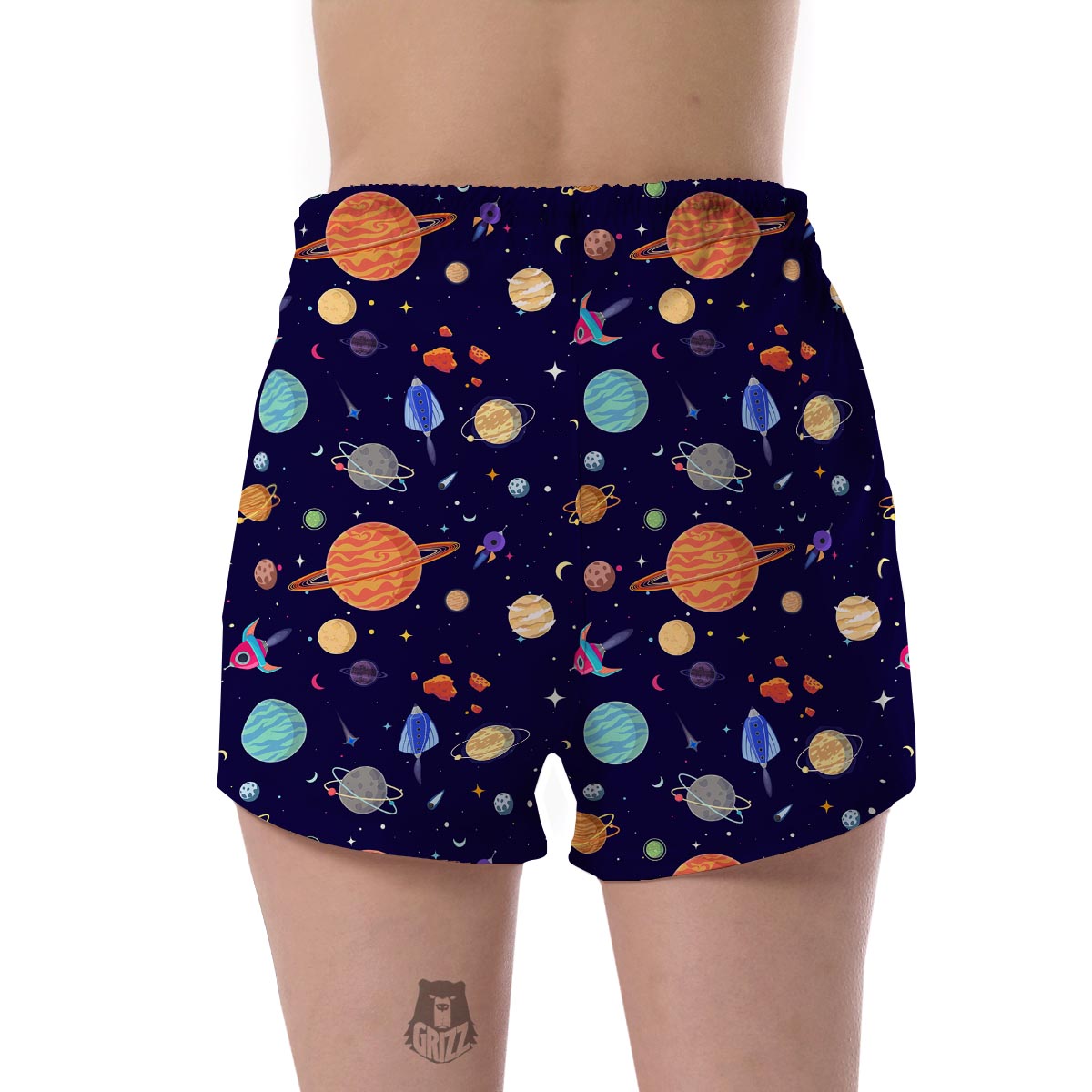 Planet Print Pattern Women's Shorts-grizzshop