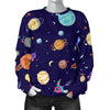 Planet Print Pattern Women's Sweatshirt-grizzshop