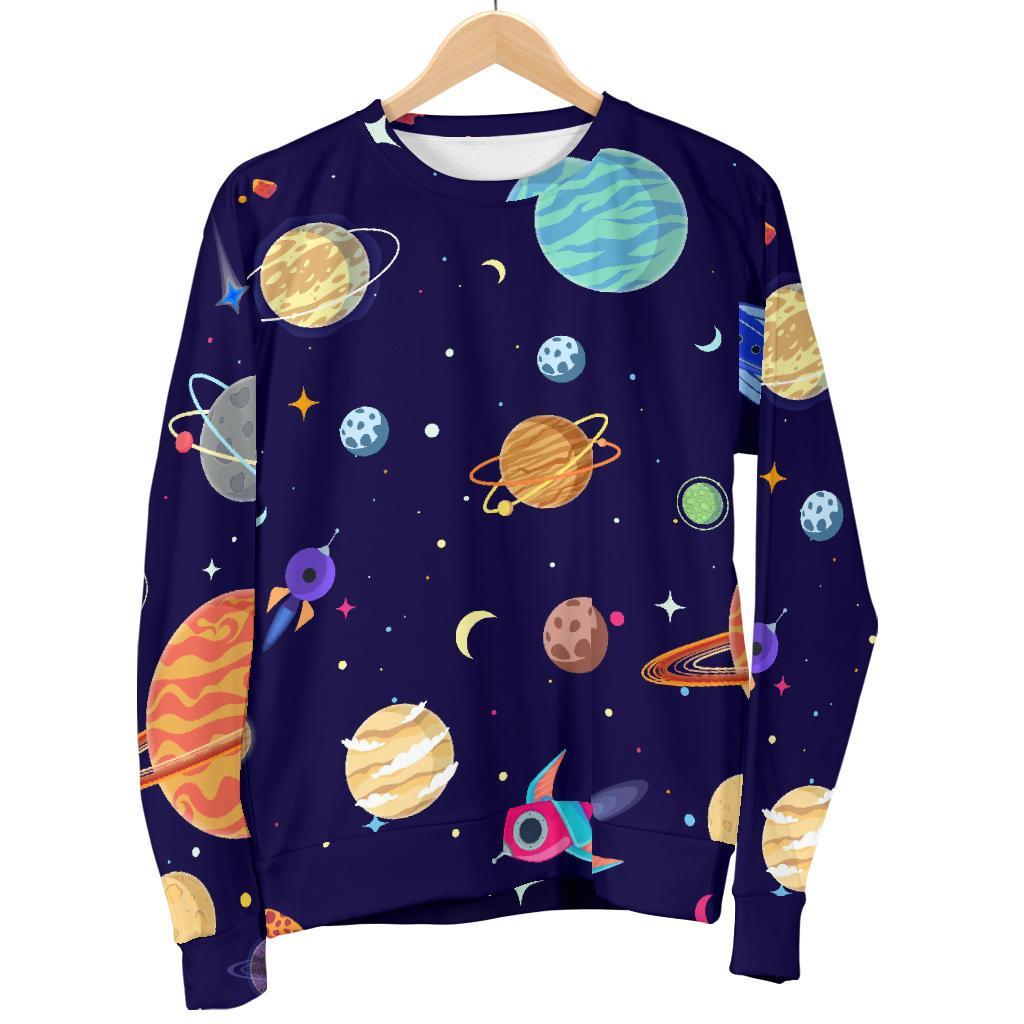 Planet Print Pattern Women's Sweatshirt-grizzshop