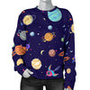 Planet Print Pattern Women's Sweatshirt-grizzshop