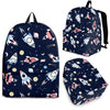 Planet Spaceship Pattern Print Backpack-grizzshop