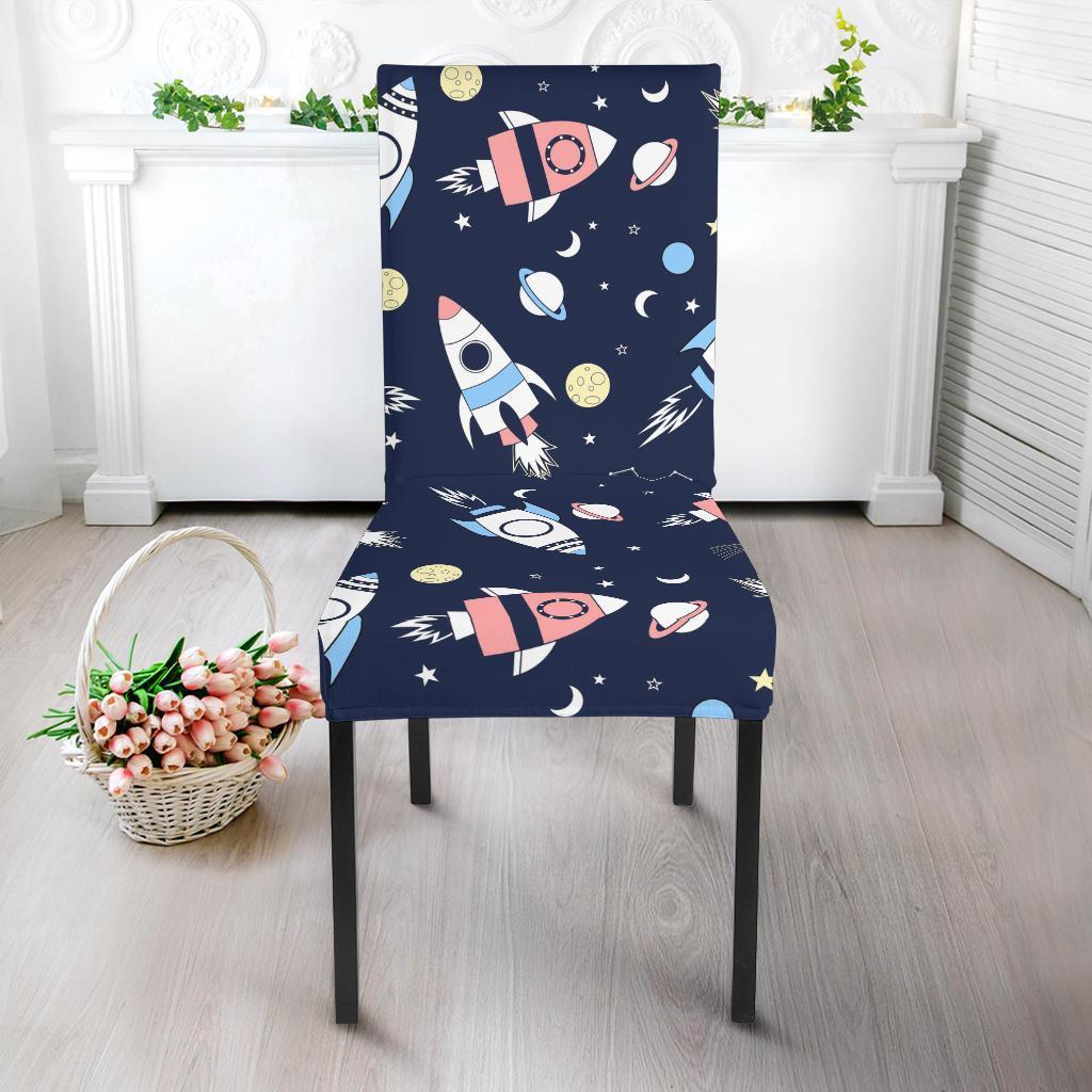 Planet Spaceship Pattern Print Chair Cover-grizzshop