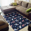 Planet Spaceship Pattern Print Floor Mat-grizzshop