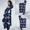 Planet Spaceship Pattern Print Hooded Blanket-grizzshop