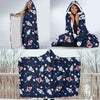 Planet Spaceship Pattern Print Hooded Blanket-grizzshop