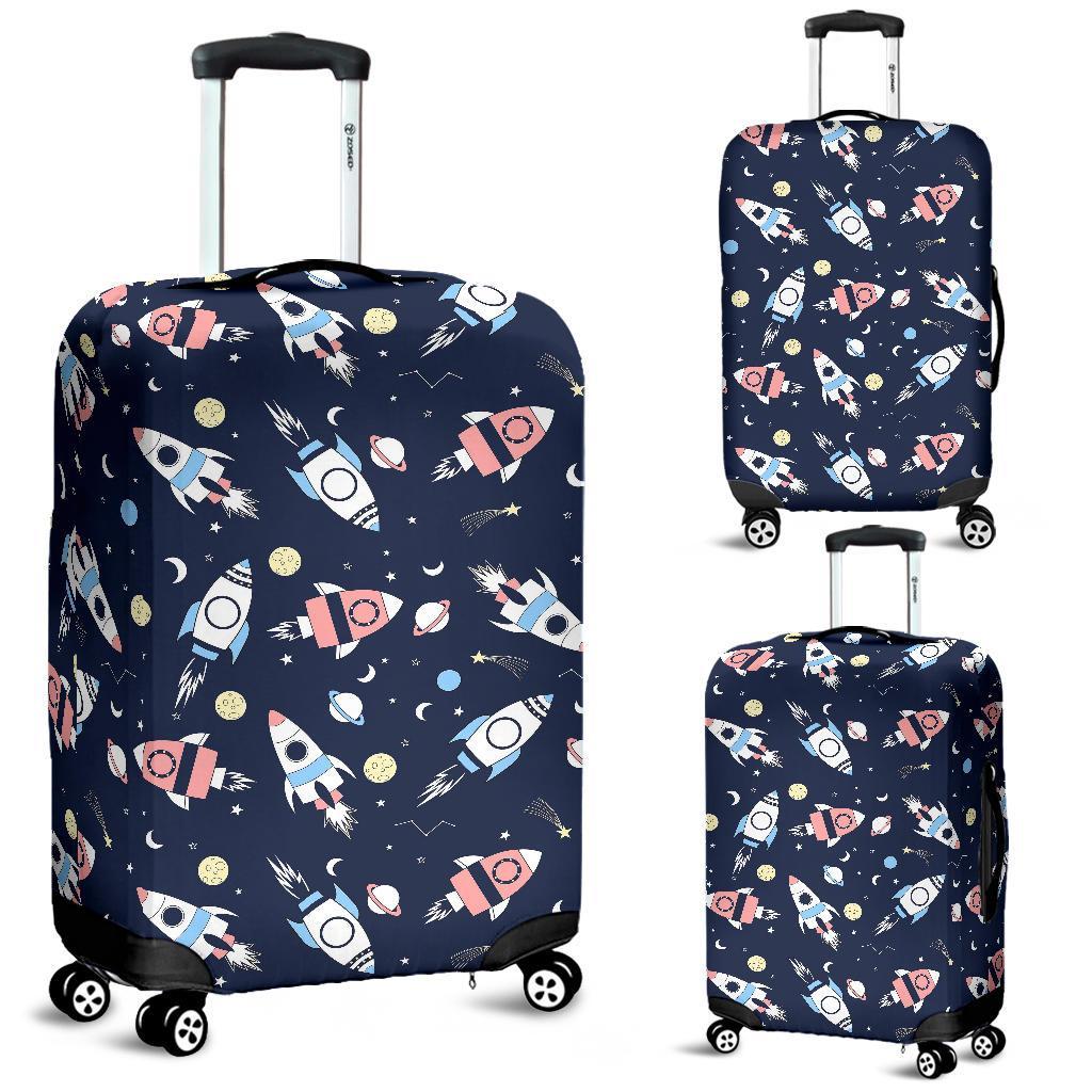 Planet Spaceship Pattern Print Luggage Cover Protector-grizzshop