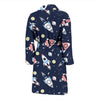 Planet Spaceship Pattern Print Men Long Robe-grizzshop