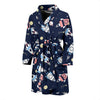 Planet Spaceship Pattern Print Men Long Robe-grizzshop