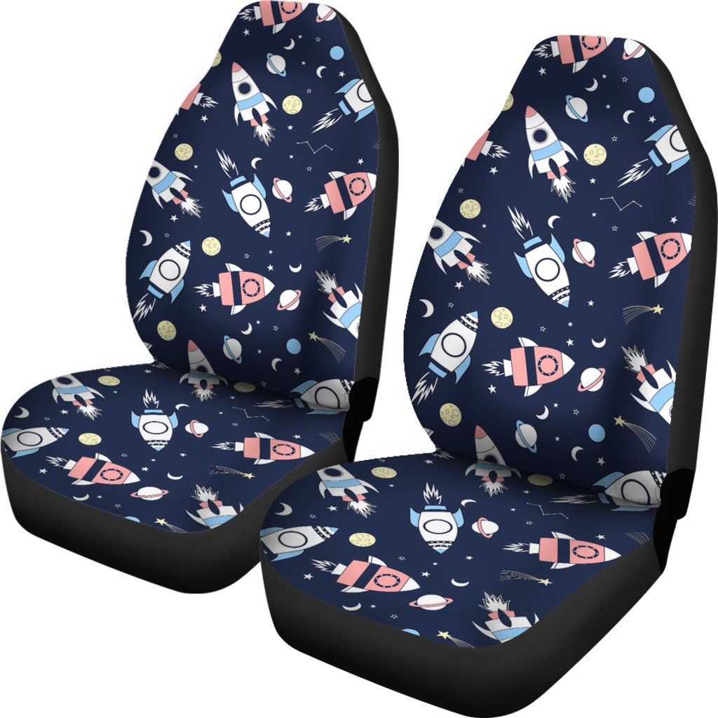 Planet Spaceship Pattern Print Universal Fit Car Seat Covers-grizzshop