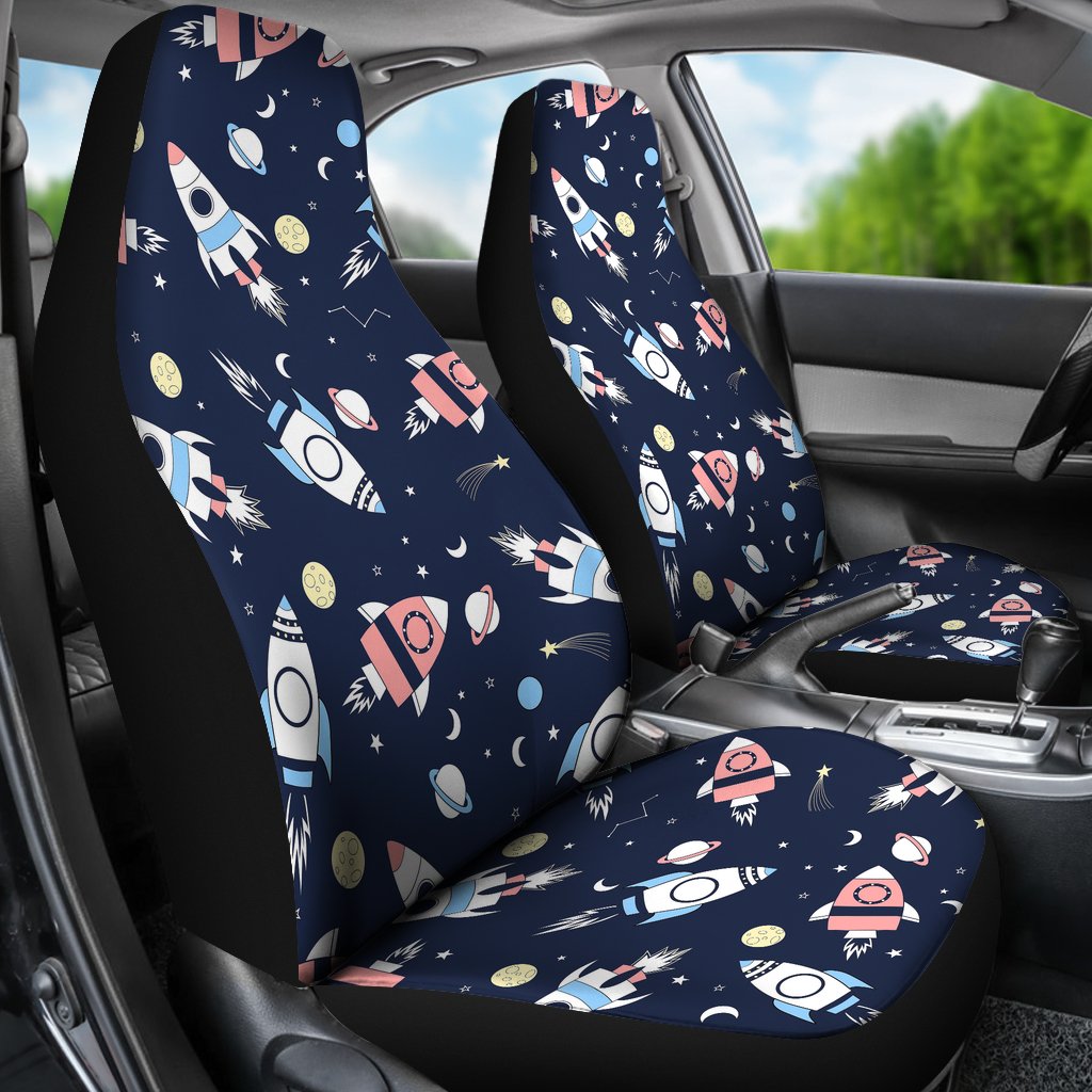 Planet Spaceship Pattern Print Universal Fit Car Seat Covers-grizzshop