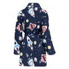 Planet Spaceship Pattern Print Women Long Robe-grizzshop