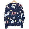 Planet Spaceship Pattern Print Women's Sweatshirt-grizzshop