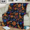 Planet Spaceship Print Pattern Blanket-grizzshop