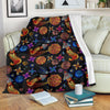 Planet Spaceship Print Pattern Blanket-grizzshop