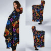 Planet Spaceship Print Pattern Hooded Blanket-grizzshop