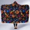 Planet Spaceship Print Pattern Hooded Blanket-grizzshop