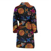 Planet Spaceship Print Pattern Men Long Robe-grizzshop