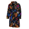 Planet Spaceship Print Pattern Men Long Robe-grizzshop