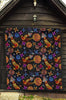 Planet Spaceship Print Pattern Quilt-grizzshop