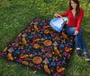 Planet Spaceship Print Pattern Quilt-grizzshop