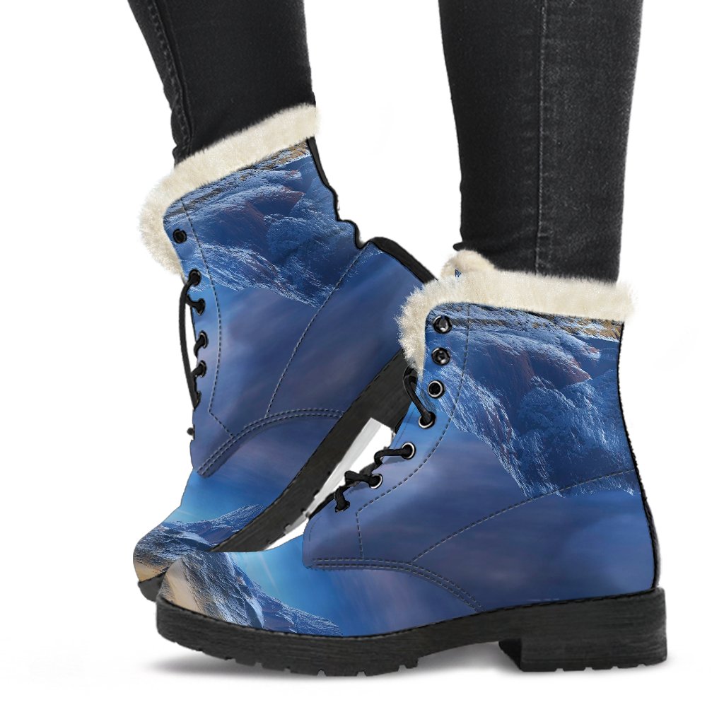 Planet Surface Galaxy Space Print Comfy Winter Boots-grizzshop