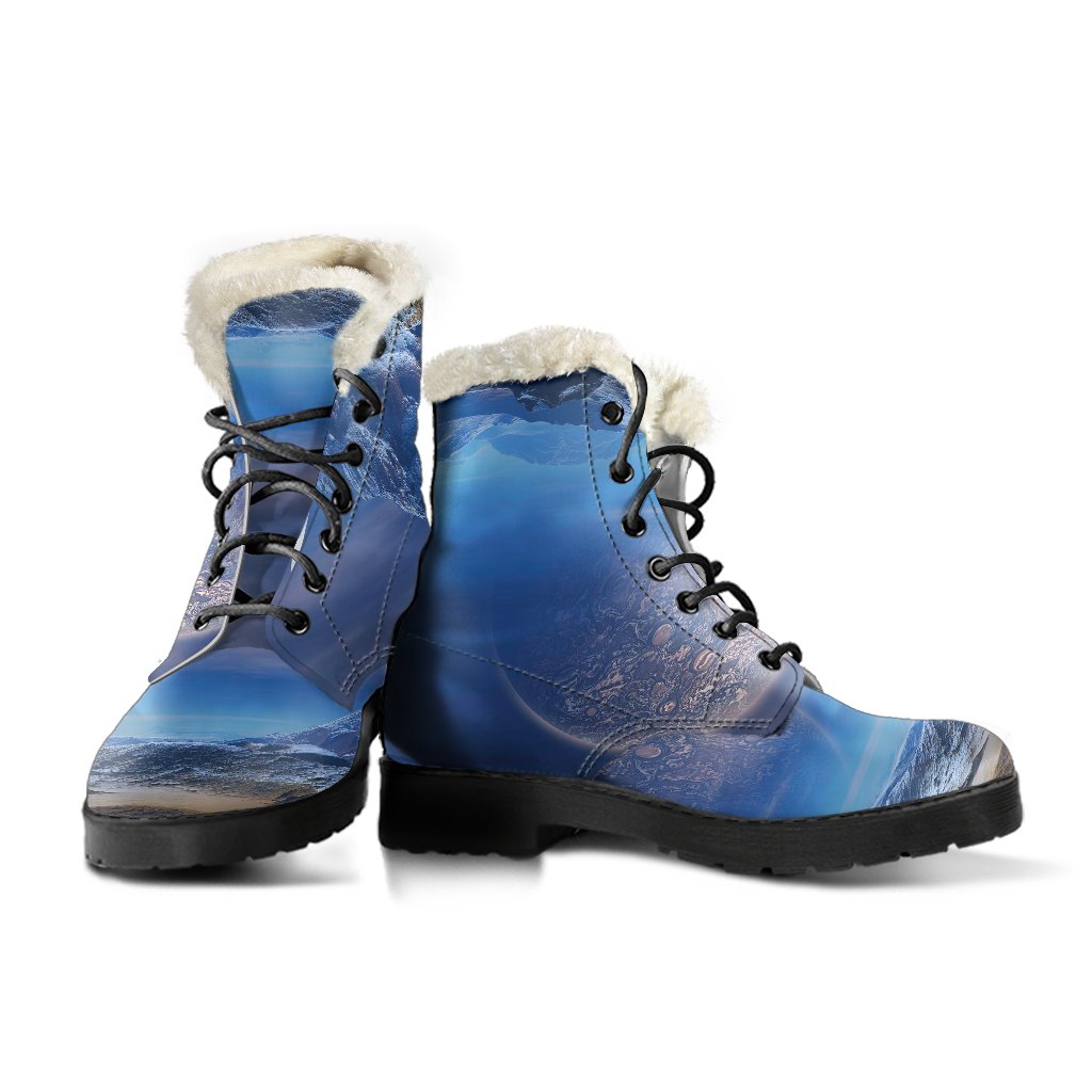 Planet Surface Galaxy Space Print Comfy Winter Boots-grizzshop