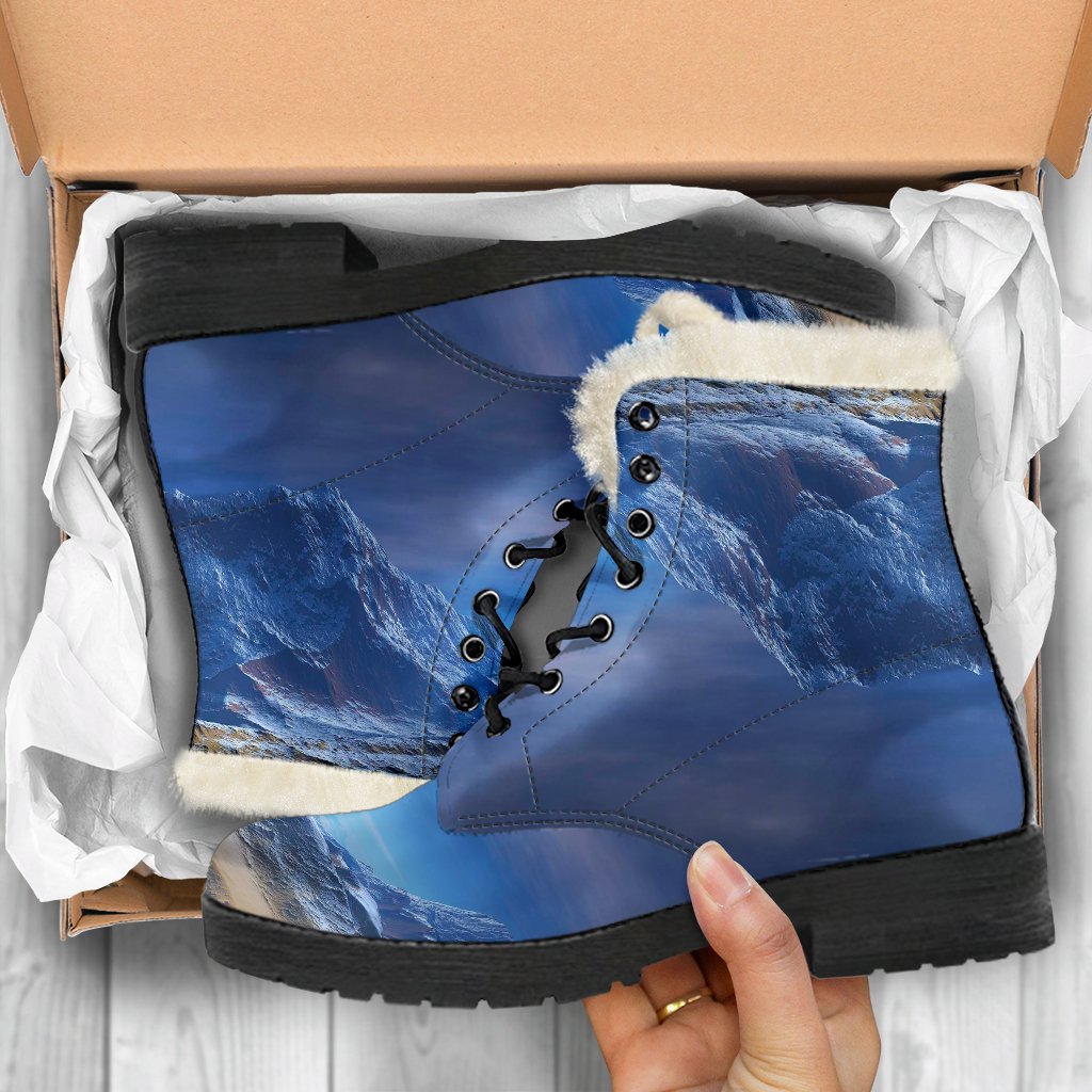 Planet Surface Galaxy Space Print Comfy Winter Boots-grizzshop