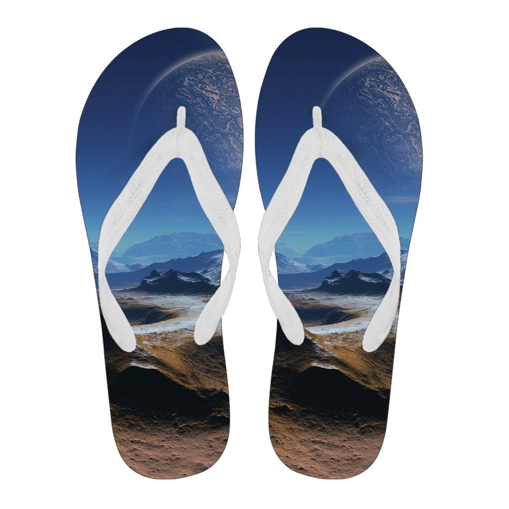 Planet Surface Galaxy Space Print Men & Women Flip Flops-grizzshop