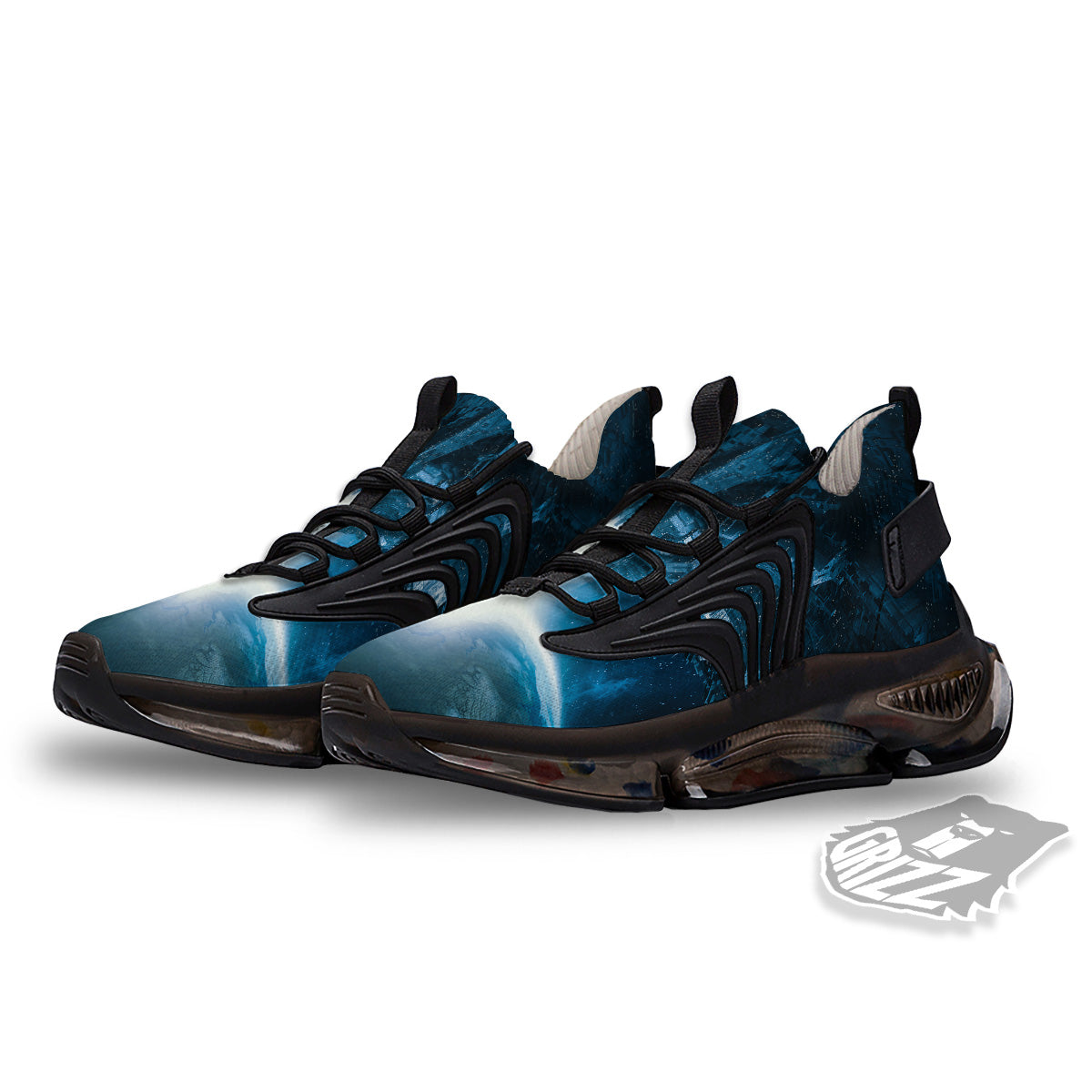 Planetary Invasion Print Black Gym Shoes-grizzshop