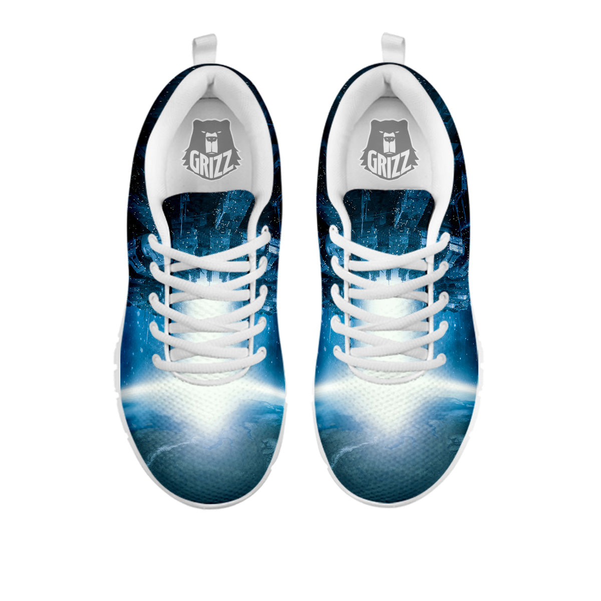 Planetary Invasion Print White Sneaker-grizzshop