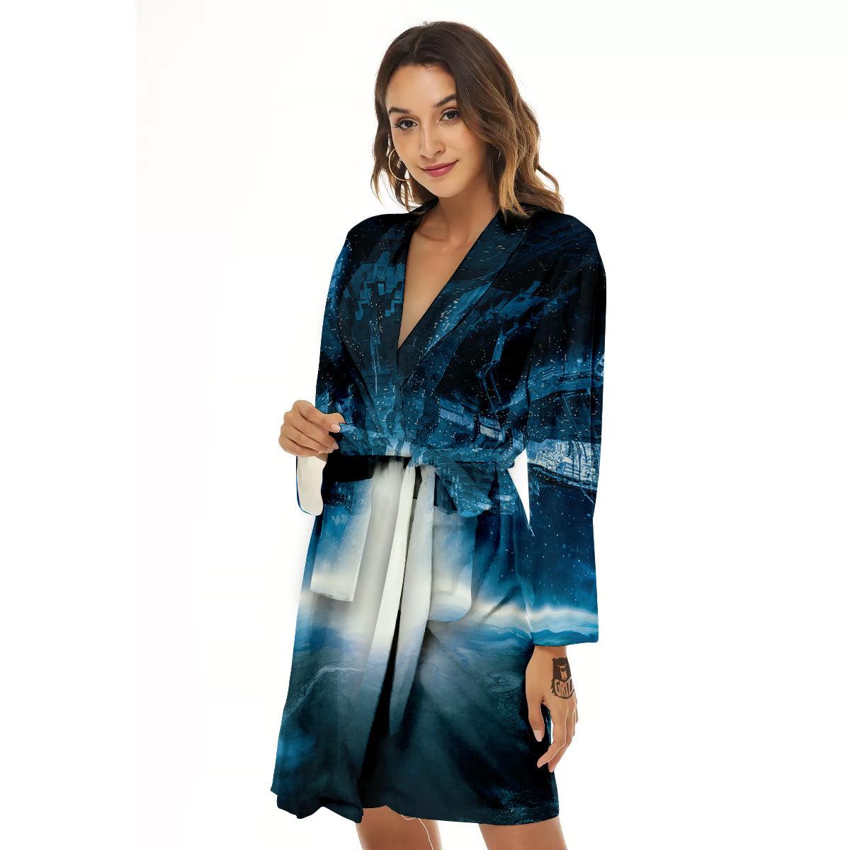 Planetary Invasion Print Women's Robe-grizzshop