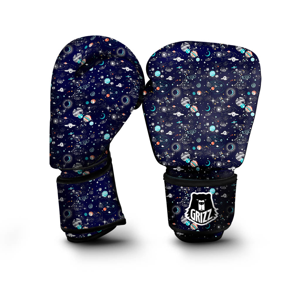 Planets And Constellations Print Pattern Boxing Gloves-grizzshop