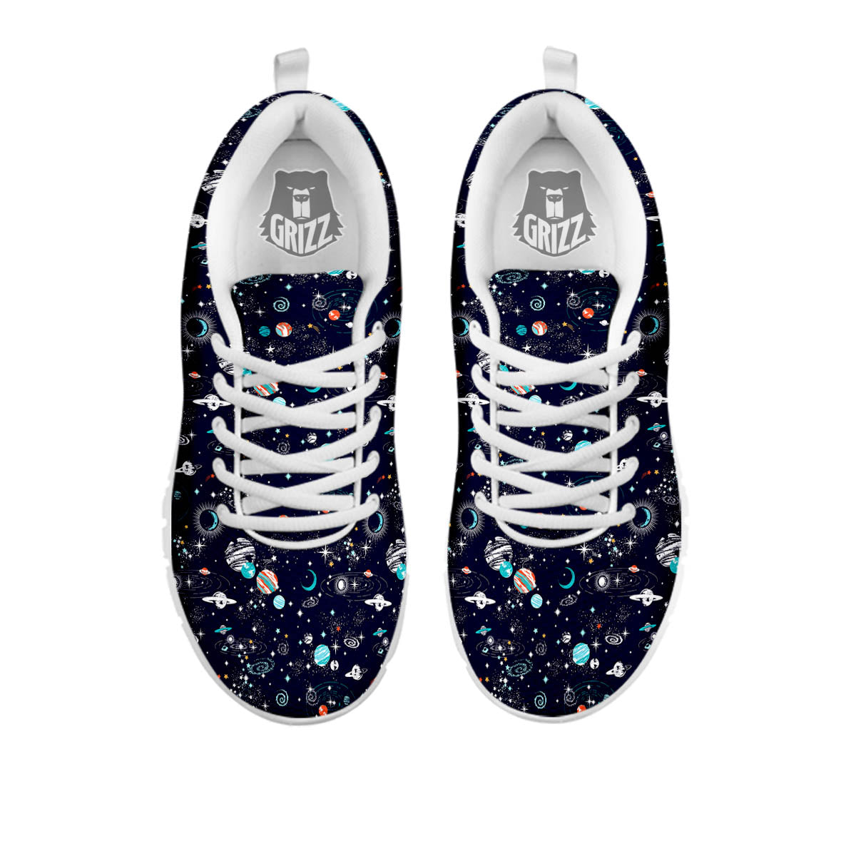 Planets And Constellations Print Pattern White Sneaker-grizzshop
