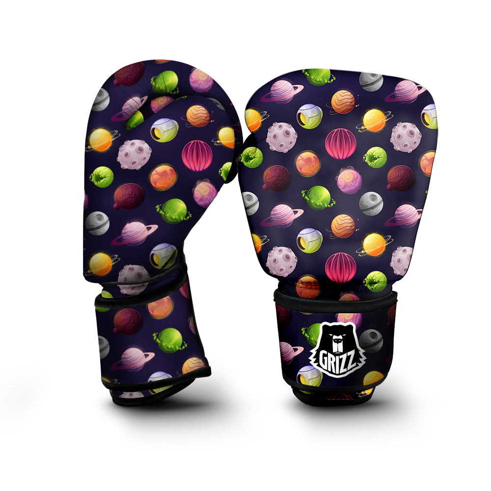 Planets And Stars Print Pattern Boxing Gloves-grizzshop