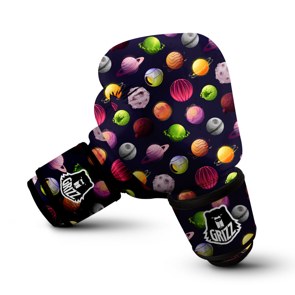 Planets And Stars Print Pattern Boxing Gloves-grizzshop