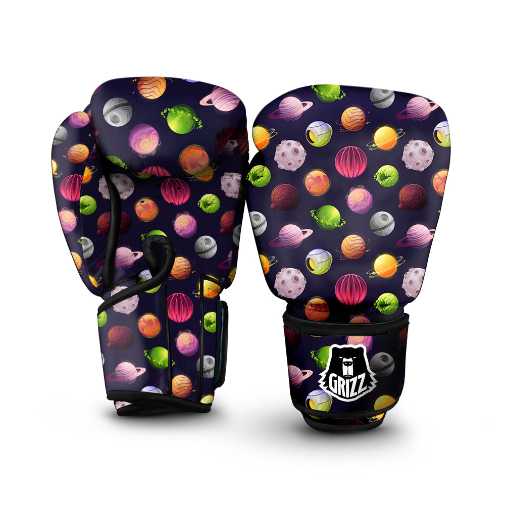 Planets And Stars Print Pattern Boxing Gloves-grizzshop