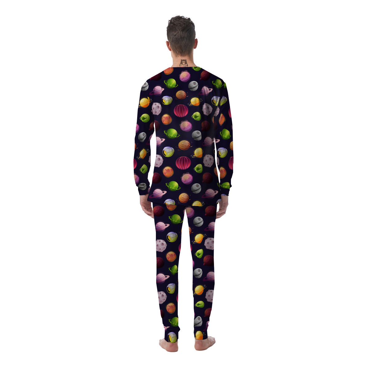 Planets And Stars Print Pattern Men's Pajamas-grizzshop