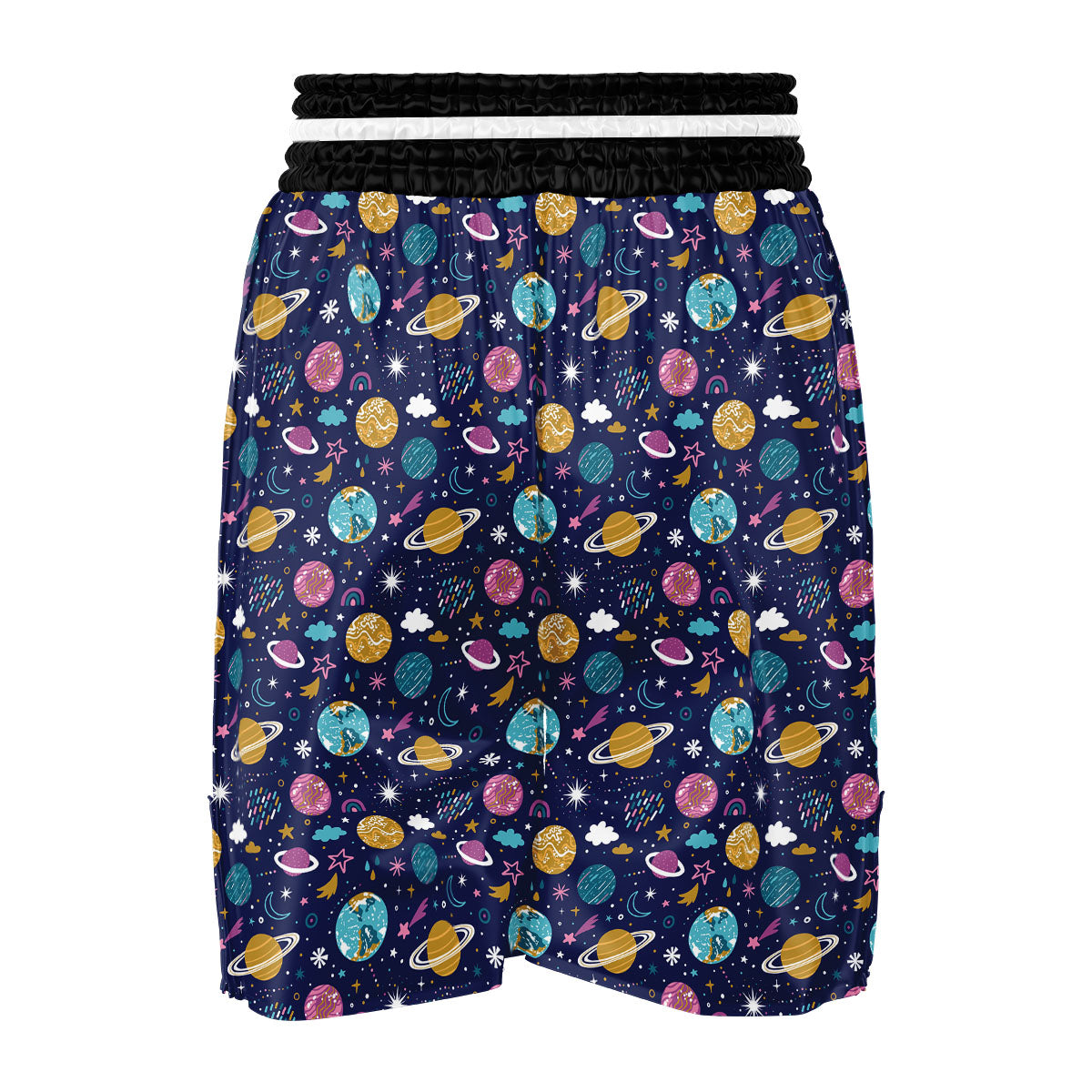 Planets Doodle Print Pattern Boxing Shorts-grizzshop