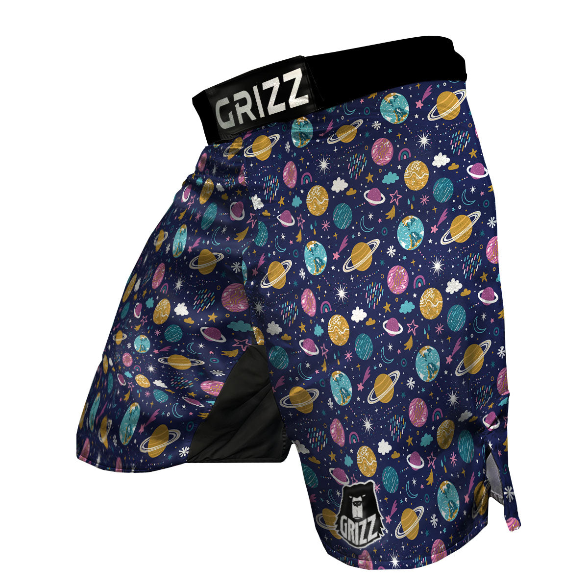 Planets Doodle Print Pattern MMA Shorts-grizzshop