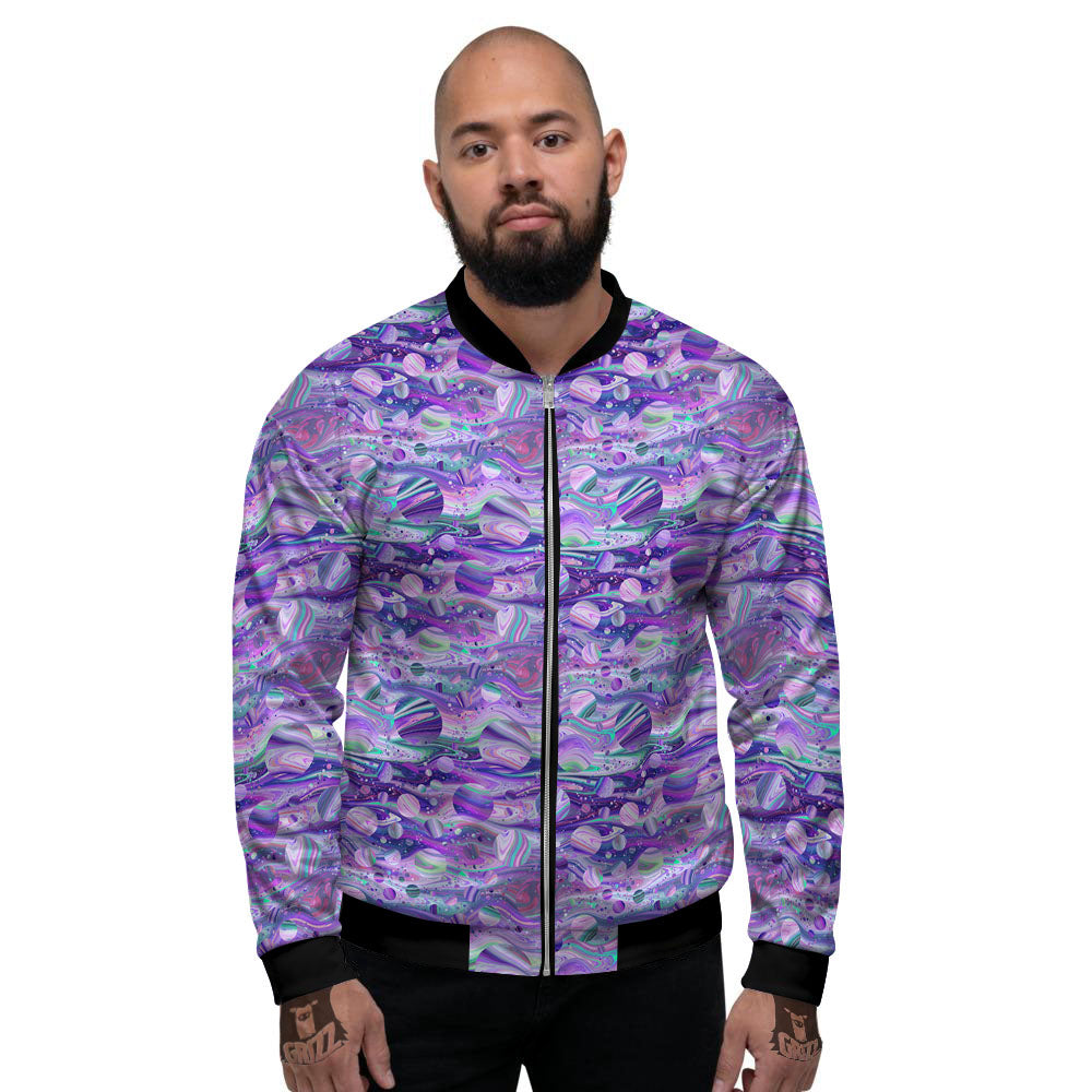 Planets Fantasy Print Pattern Men's Bomber Jacket-grizzshop