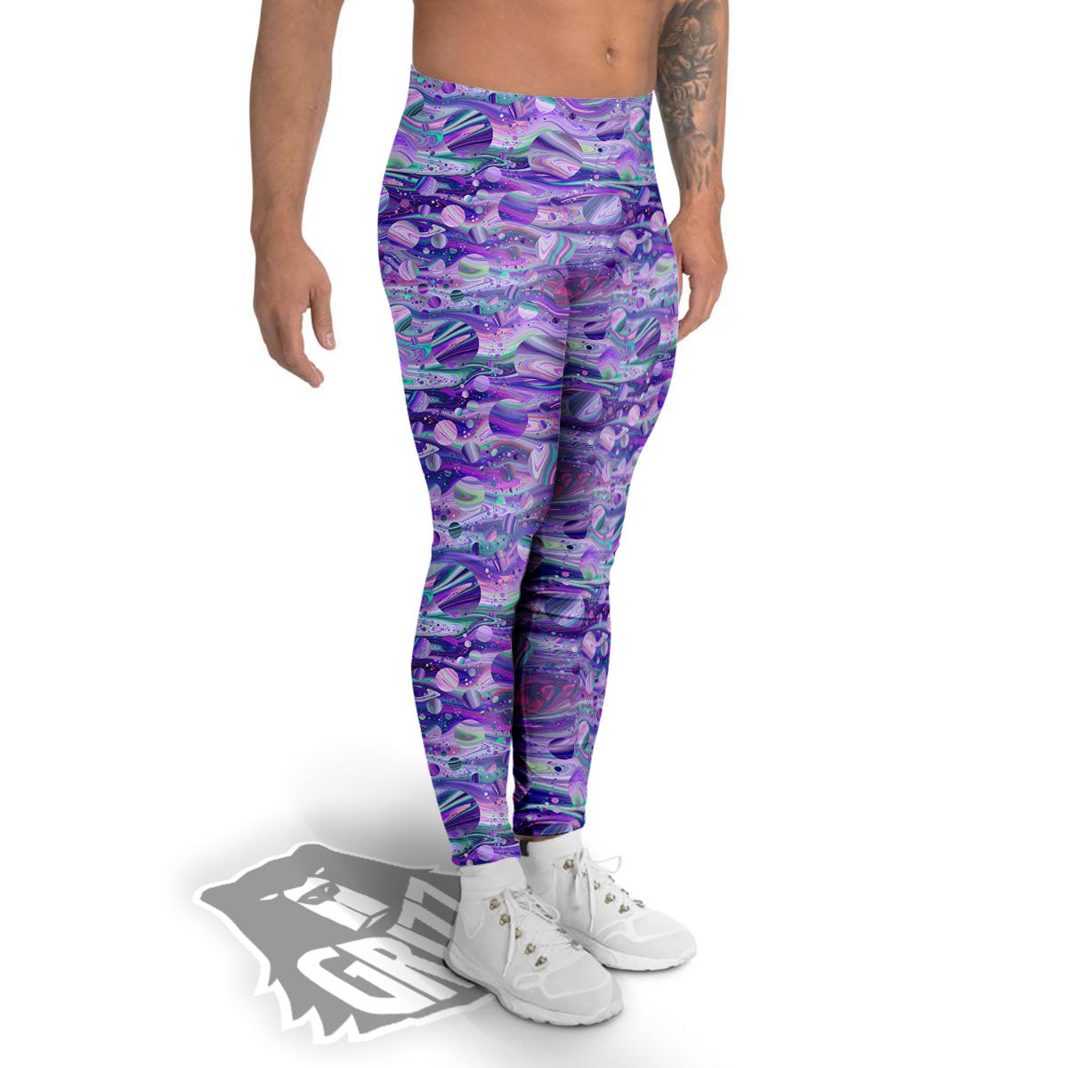 Planets Fantasy Print Pattern Men's Leggings-grizzshop