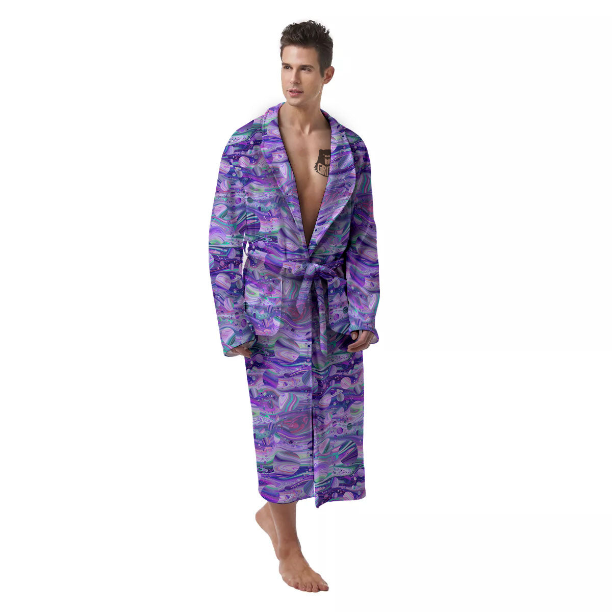 Planets Fantasy Print Pattern Men's Robe-grizzshop