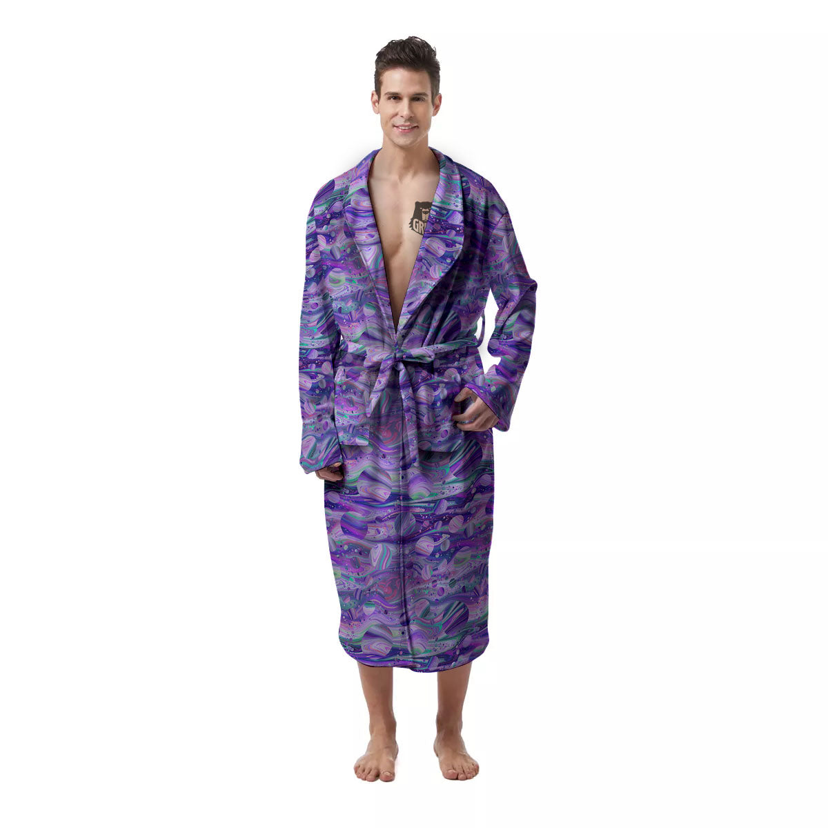 Planets Fantasy Print Pattern Men's Robe-grizzshop