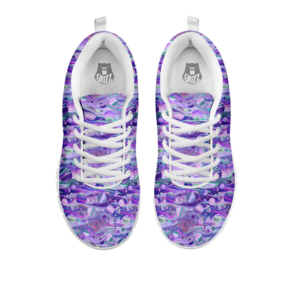 Planets Fantasy Print Pattern White Sneaker-grizzshop