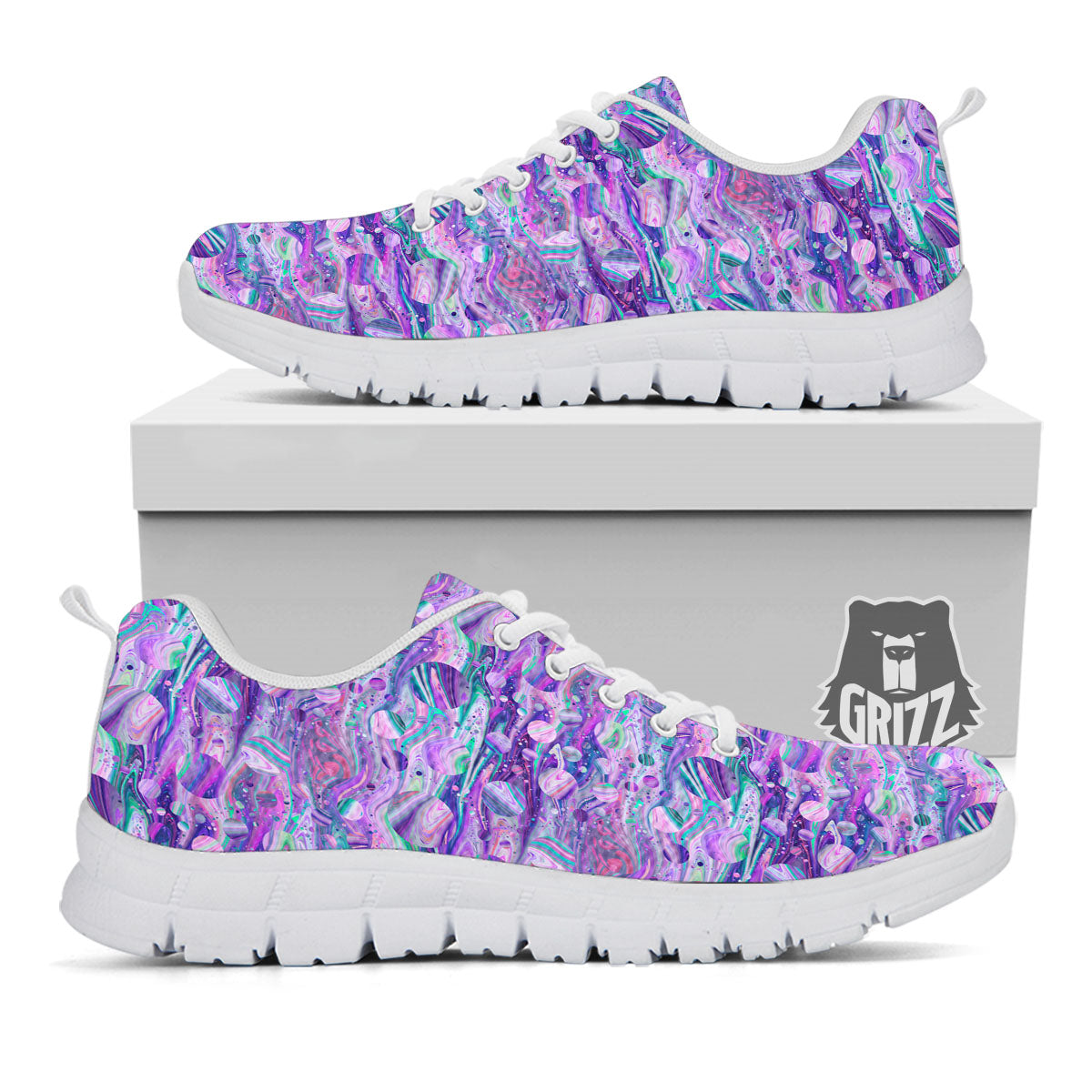 Planets Fantasy Print Pattern White Sneaker-grizzshop