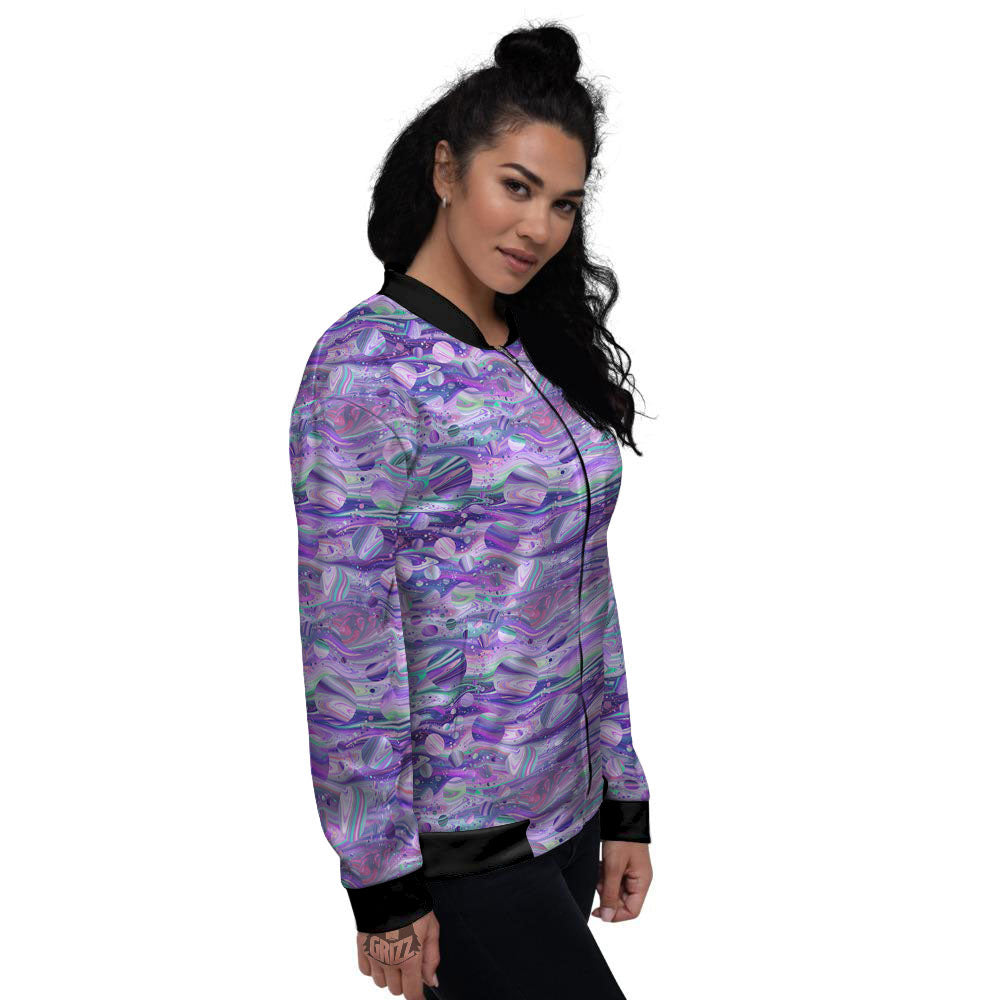 Planets Fantasy Print Pattern Women's Bomber Jacket-grizzshop