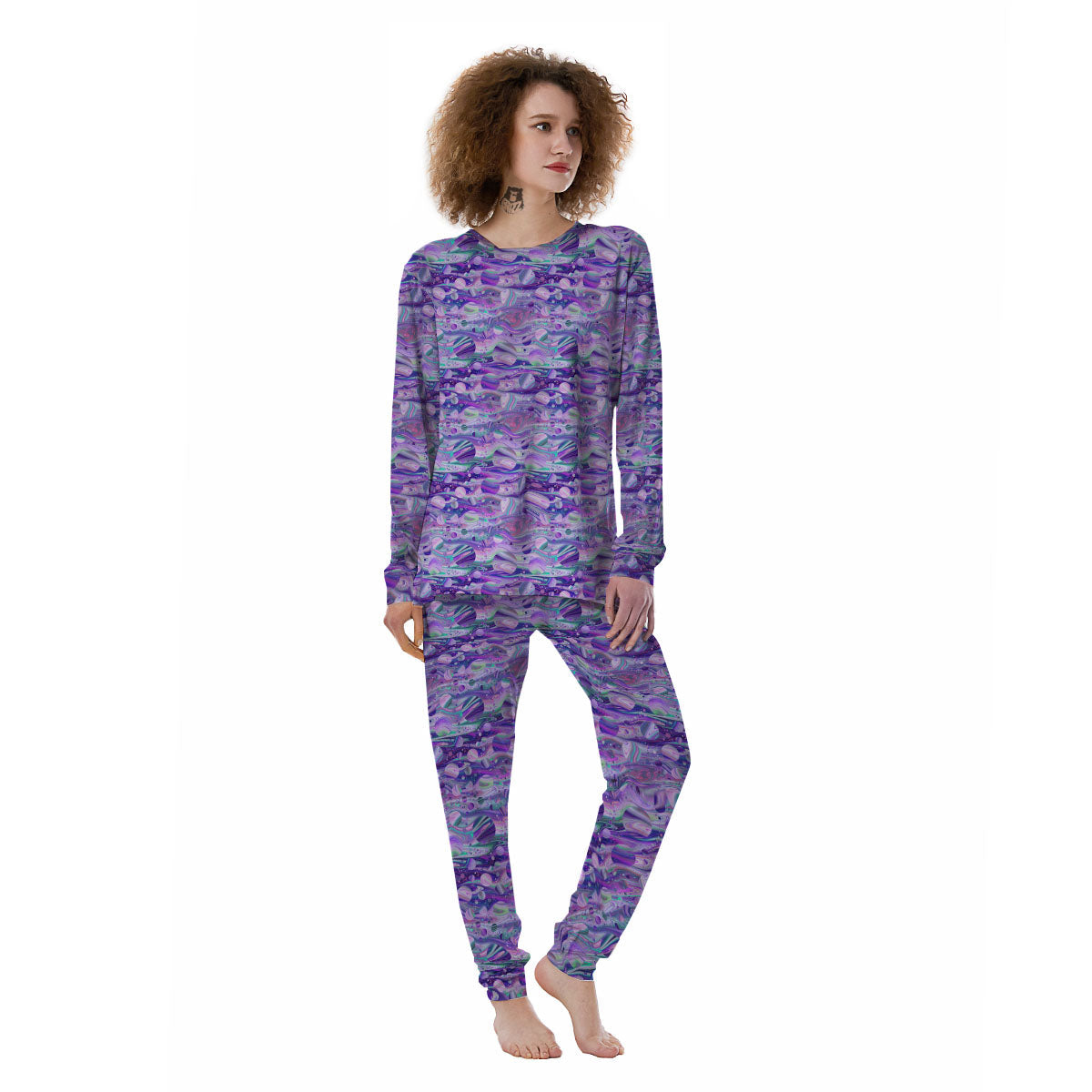Planets Fantasy Print Pattern Women's Pajamas-grizzshop