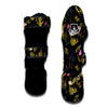 Plant Black Cactus Print Pattern Muay Thai Shin Guards-grizzshop